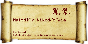 Maltár Nikodémia névjegykártya